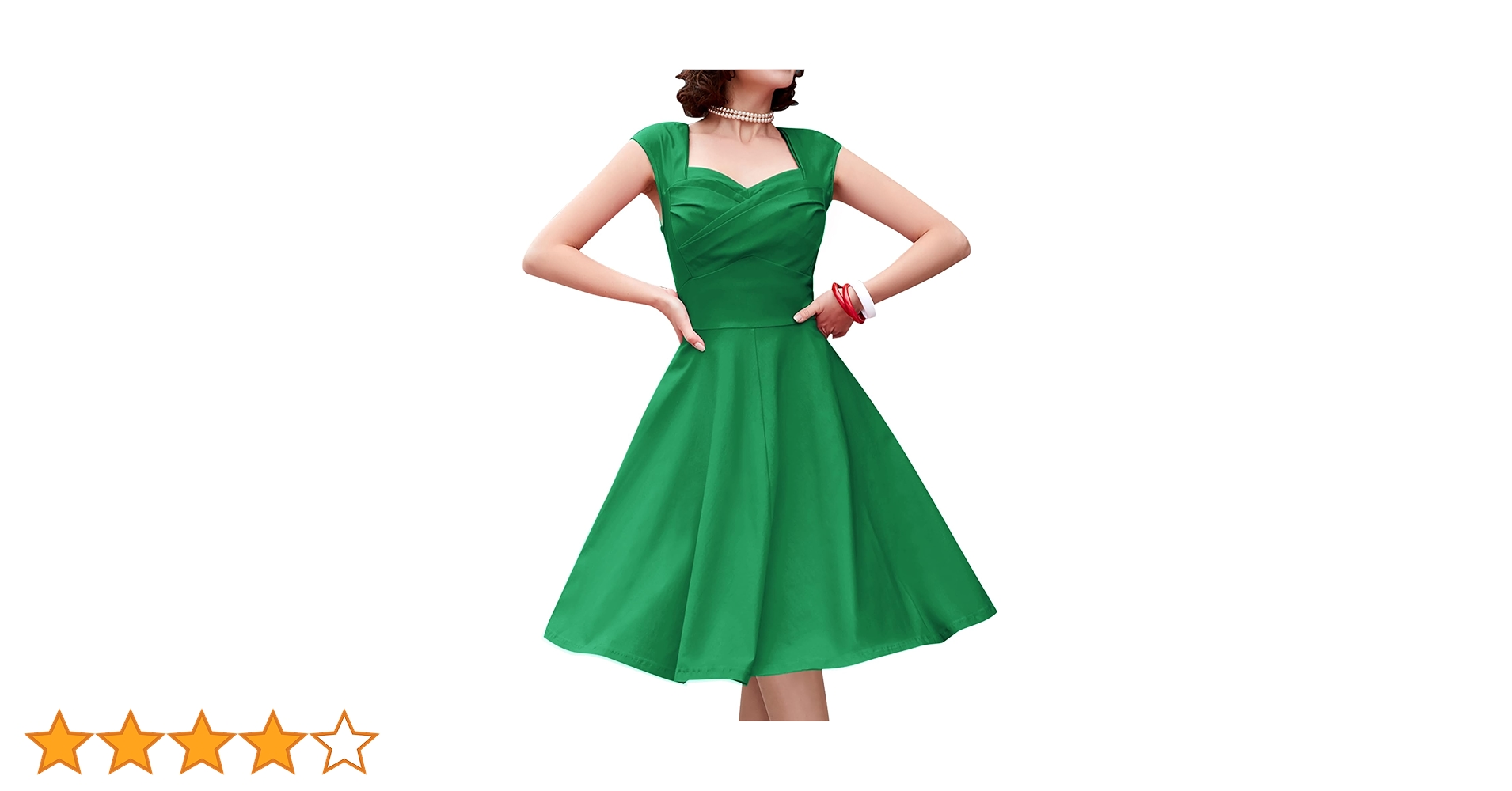 MUXXN Women's 1950s Capshoulder Vintage Wedding Retro Swing